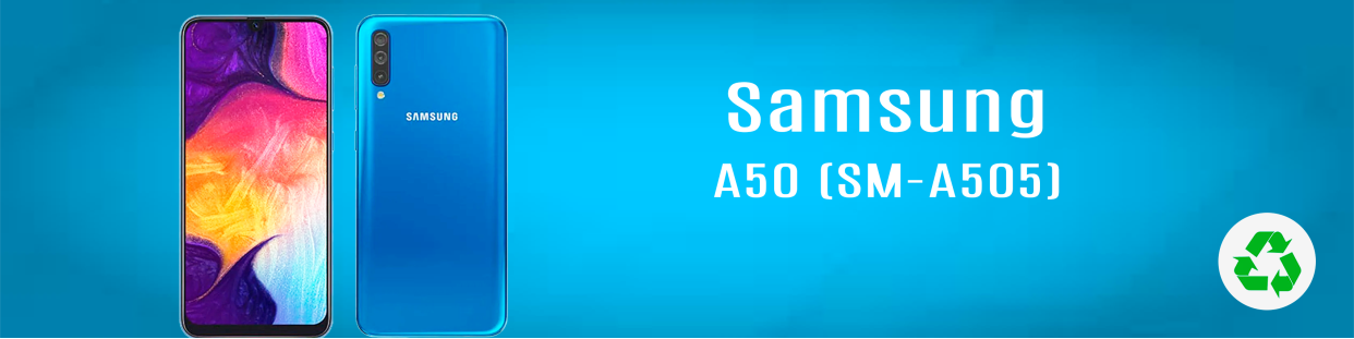 Componentes, repuestos, piezas recuperadas para Teléfonos Móviles de la marca Samsung, modelo A50 (SM-A505).